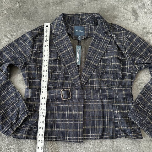 NWT ModCloth Plaid Belted Blazer Jacket Women's size XL - Picture 6 of 8